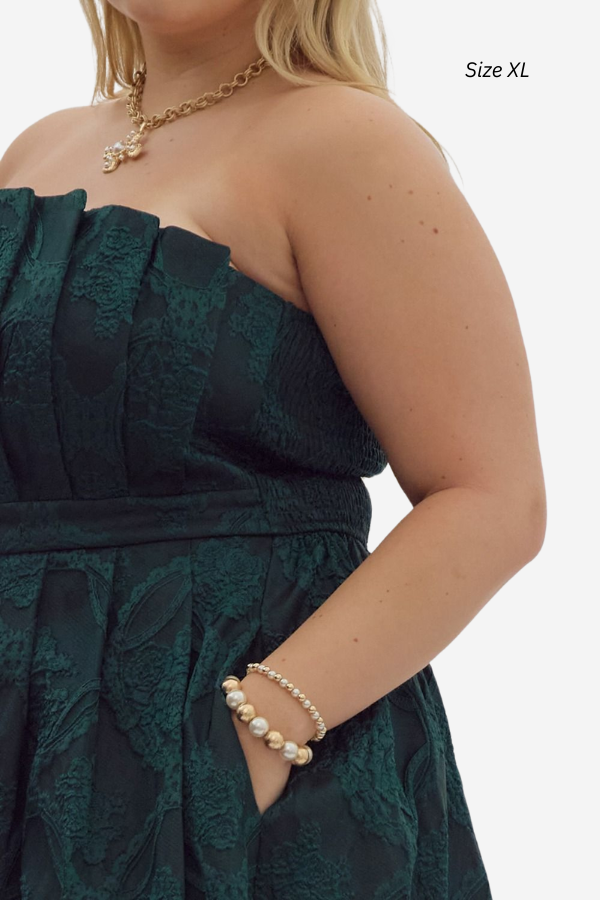 CURVE Brocade Strapless Midi Dress