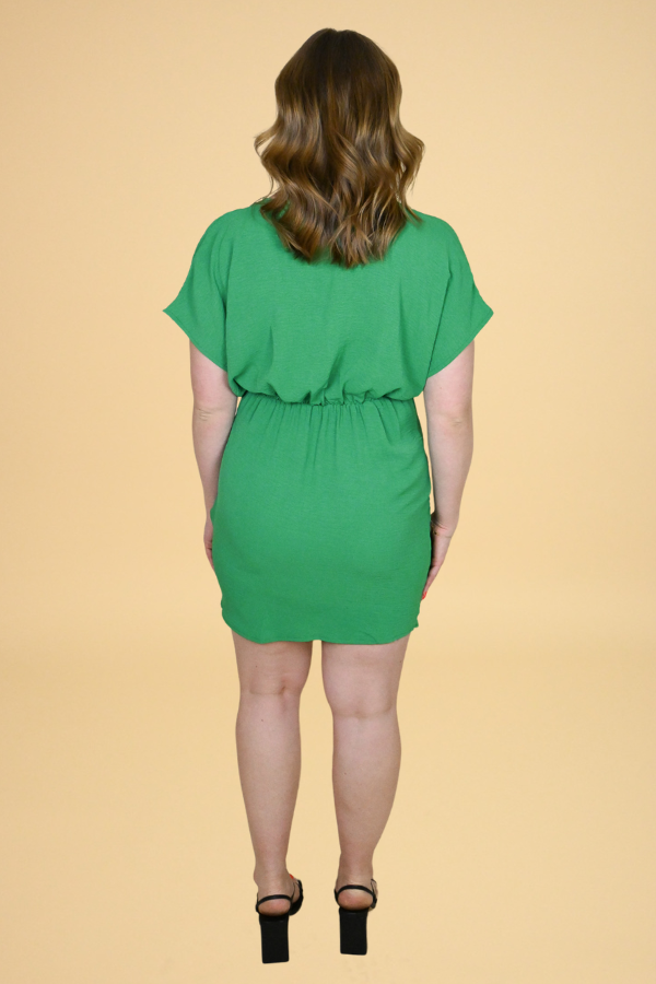 Green Wrap Mini Dress 