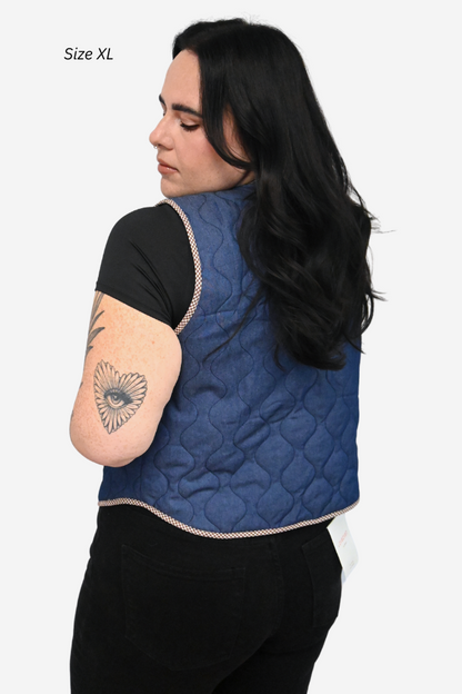 Quilted Denim Vest (S-3X)