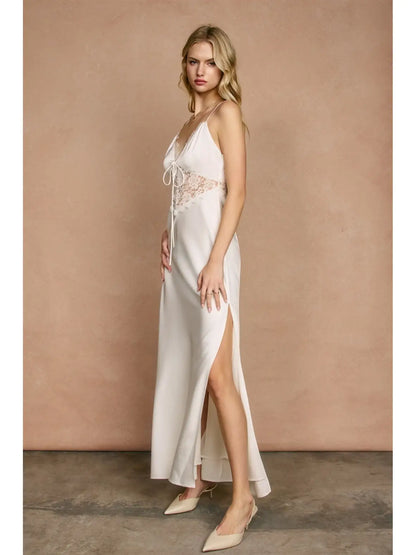 Lace Insert Slip Dress