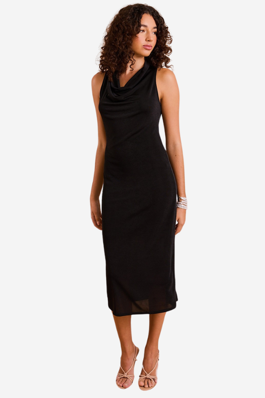 Cowl Neck Midi Dress