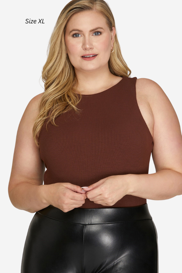 womens plus size brown tank top brown body suit plus size elevated basic winnipeg manitoba canada