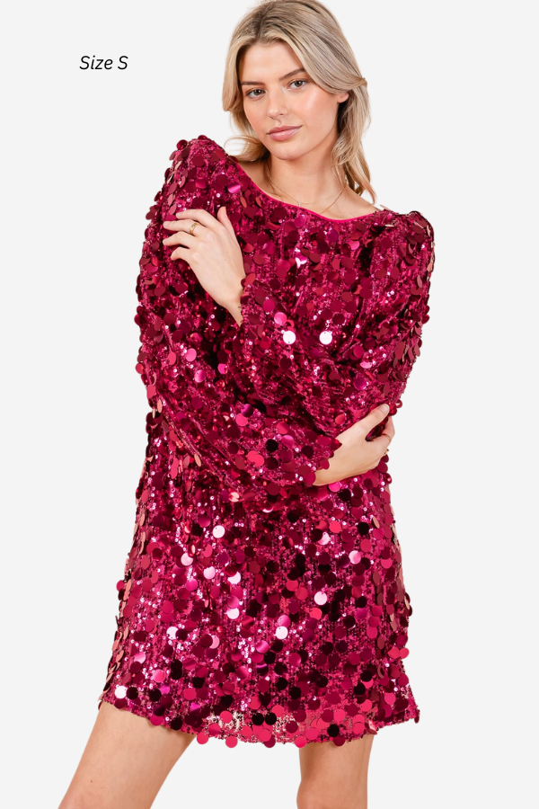 Sequin Mini Dress (S-3X)