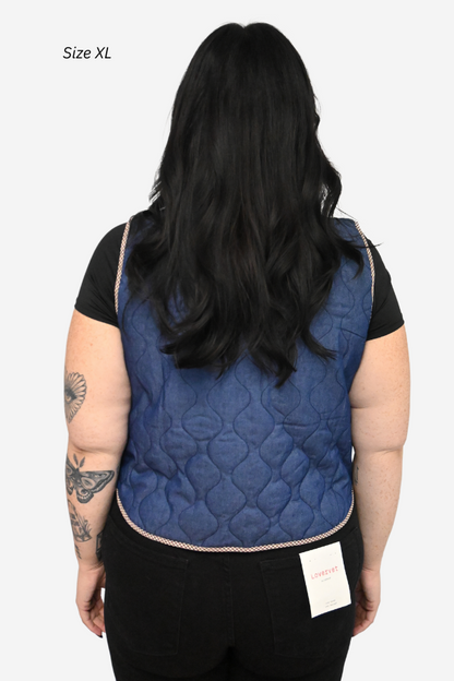 Quilted Denim Vest (S-3X)