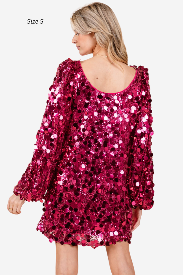 Sequin Mini Dress (S-3X)