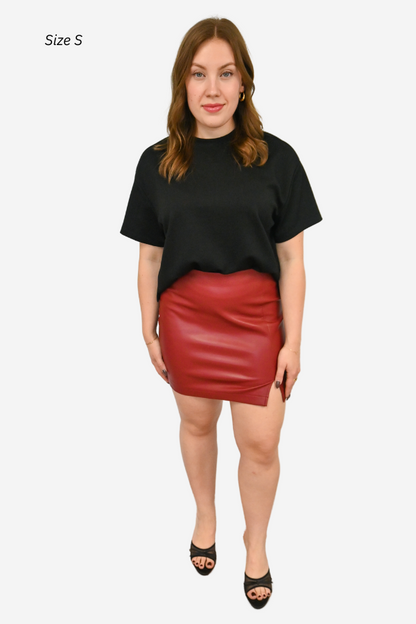 Faux Leather Mini Skirt