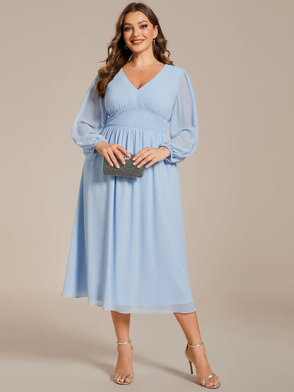 Plus size Everpretty Baby Blue chiffon Dress