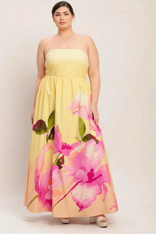 CURVE Sunset Floral Maxi Dress