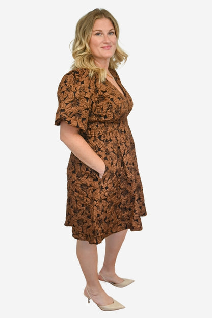 plus size brown mini dress event dress fall dress