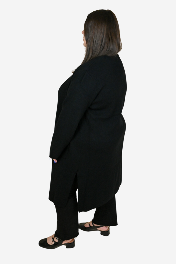 Plus size DEX black long cardigan 