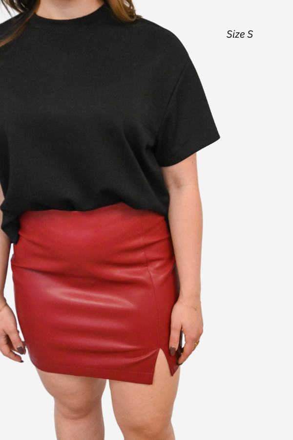 Faux Leather Mini Skirt