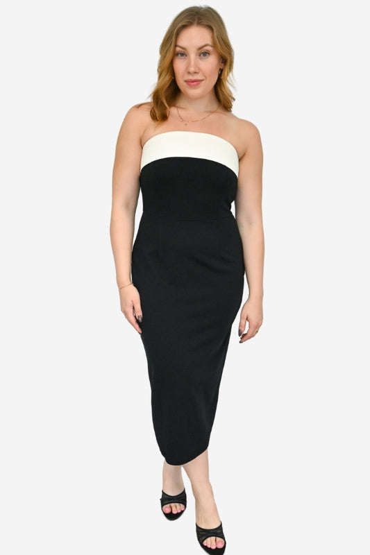 Tuxedo Strapless Midi Dress