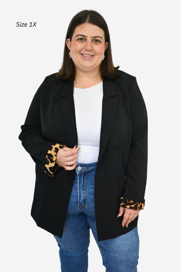 black plus size blazer work blazer