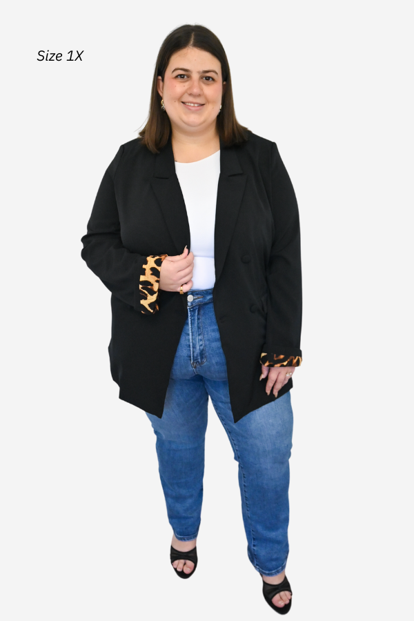 black plus size blazer work blazer