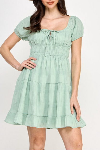 Crinkle SS Mini Dress (S-3X)
