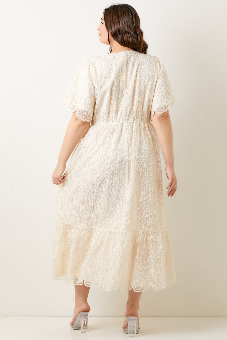 CURVE Embroidered Midi Dress