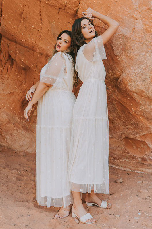 Embroidered Tulle Maxi Dress (S-3X)