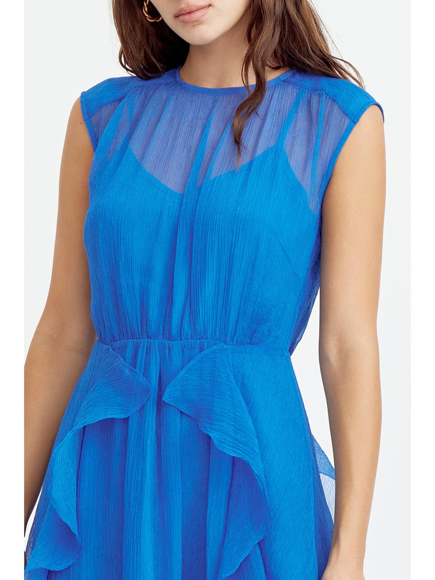 Adelyn Rae Rosalie dress Blue Midi dress with ruffle detail 