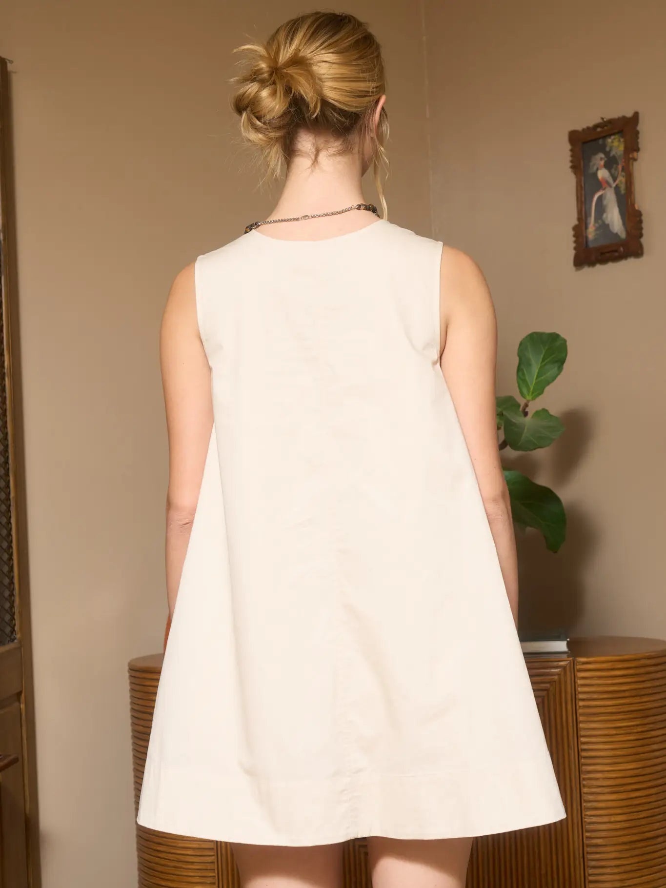 Gathered Neck Swing Dress