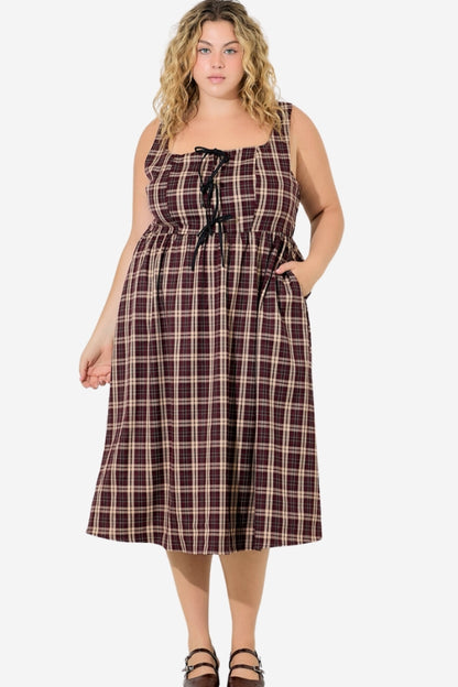 plaid dress, plaid bow dress, christmas party dress, plus size dress, winnipeg manitoba canada