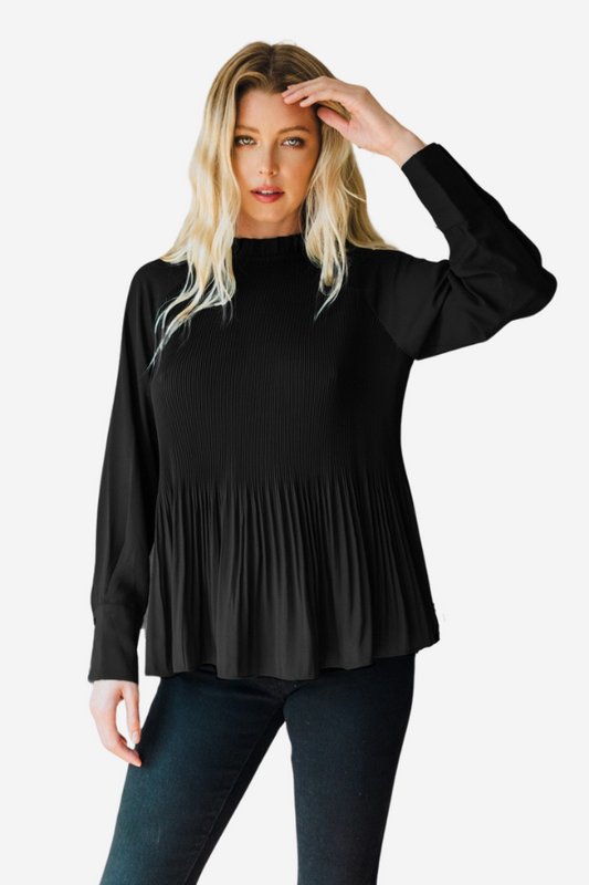 Pleated Blouse (S-3X)