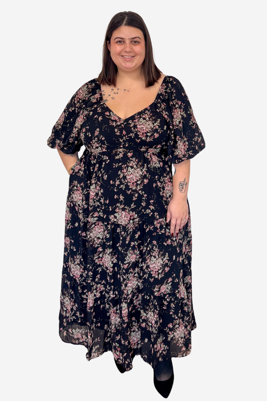 CURVE Floral Midi Dress