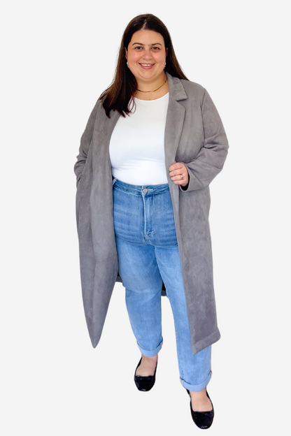 CURVE Faux Suede Open Jacket