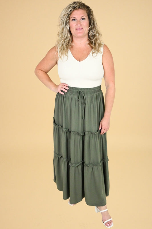 CURVE Tiered Maxi Skirt (2 colors)