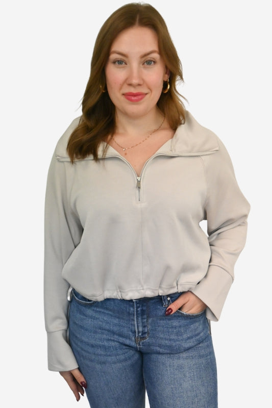 Half Zip Adjustable Knit Top (S-3X)