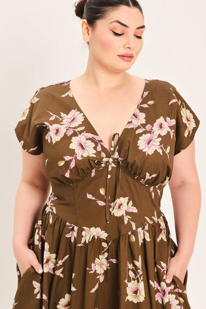 CURVE Corset Waist Midi Dress