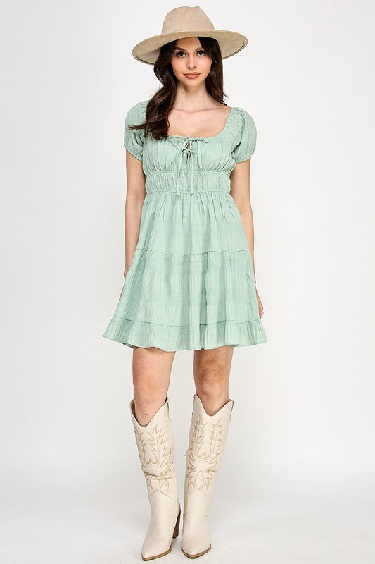 Crinkle SS Mini Dress (S-3X)