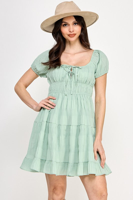Crinkle SS Mini Dress (S-3X)