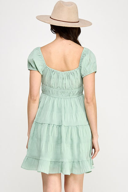 Crinkle SS Mini Dress (S-3X)