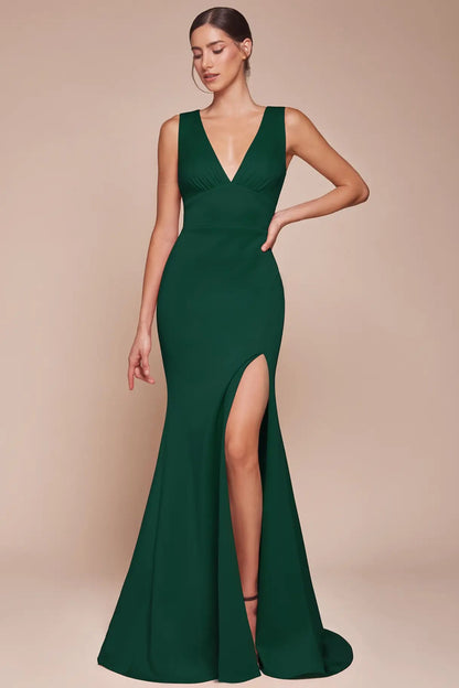 Fitted Cutout Back Evening Gown (S-XXXL: 2 Colours)