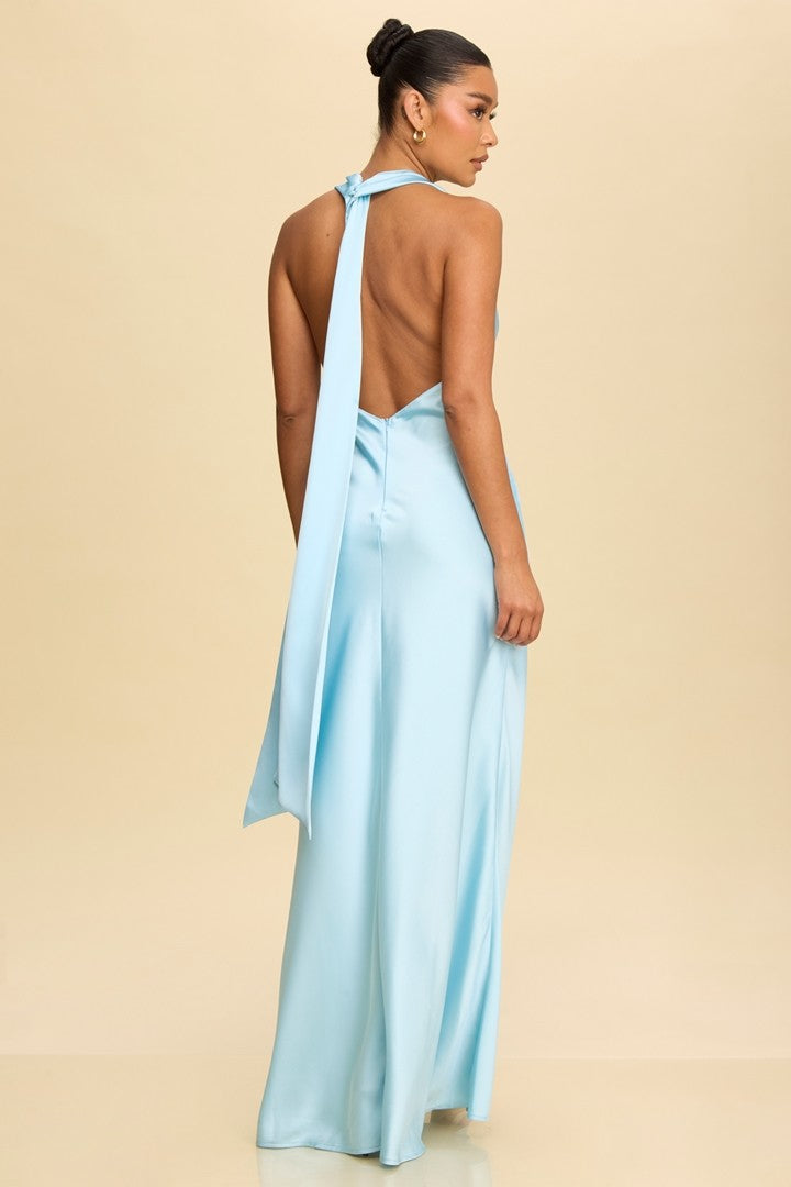 Satin Halter Maxi Dress