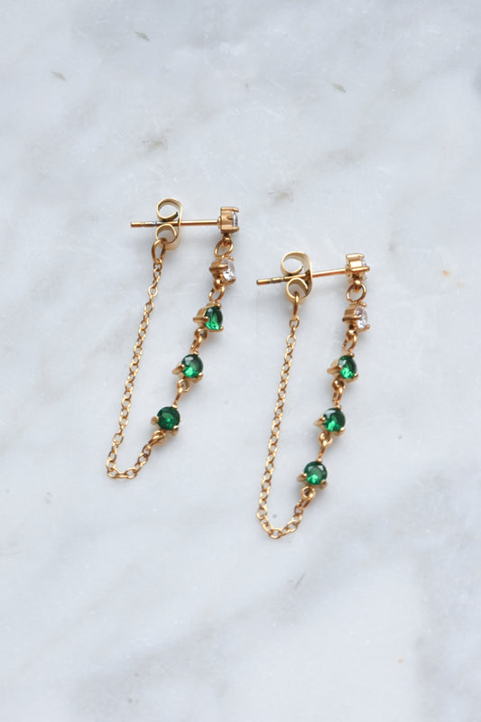 Emerald Chain Earring