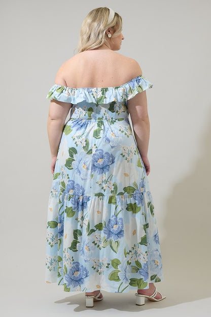 Sloane Floral OTS Midi Dress (XS-3X)
