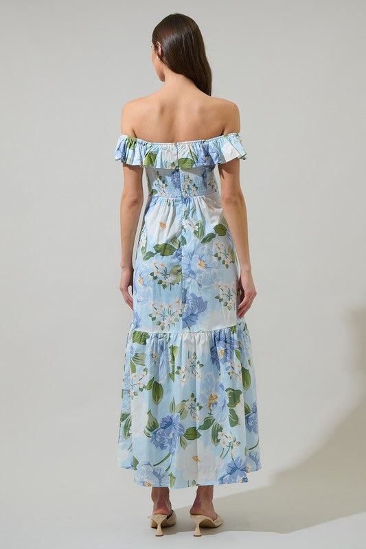 Sloane Floral OTS Midi Dress (XS-3X)