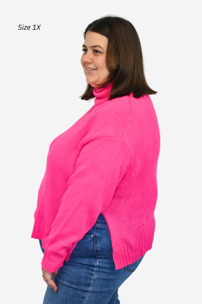 Hot Pink Turtleneck (S-3X)