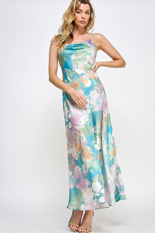 Low Back Floral Slip Dress