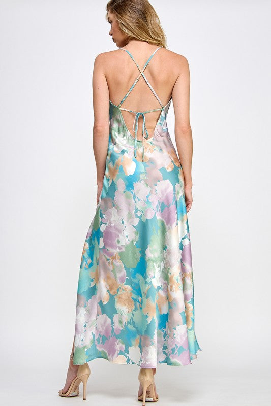 Low Back Floral Slip Dress