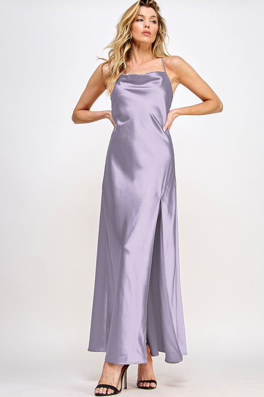 Low Back Lavender Slip Dress