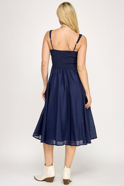 Square Neck Midi Dress (S-3X)