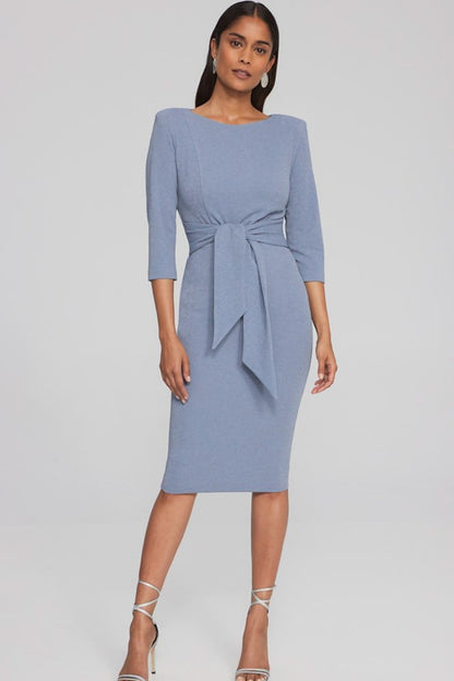 Joseph Ribkoff baby blue tie waist dress