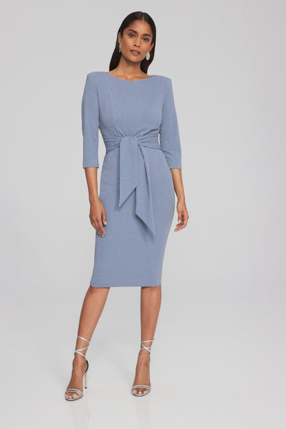 Joseph Ribkoff baby blue tie waist dress