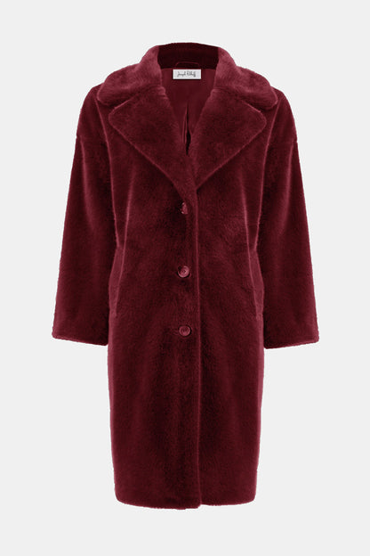 Wine Faux Fur Coat (S-XXL)