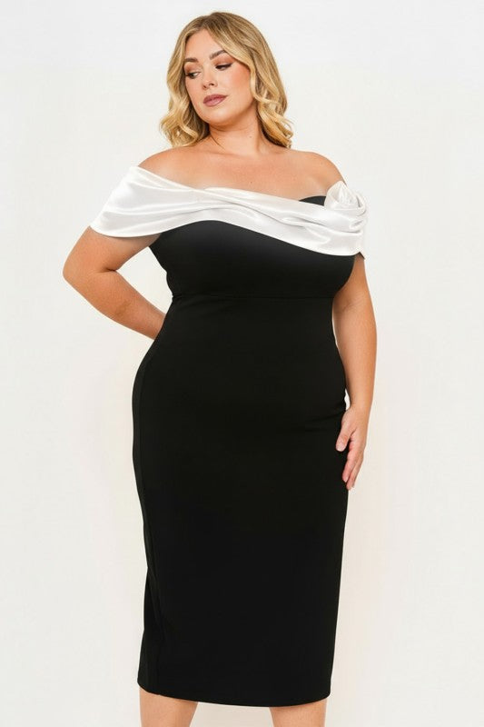 CURVE Tuxedo Rose Cocktail Dress