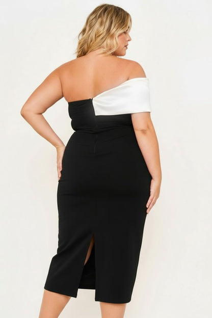CURVE Tuxedo Rose Cocktail Dress