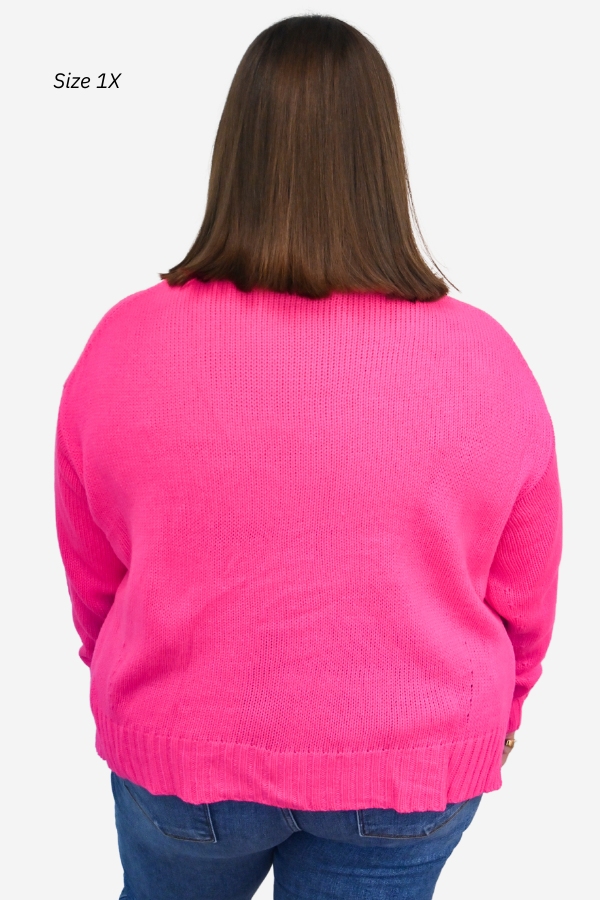 Hot Pink Turtleneck (S-3X)