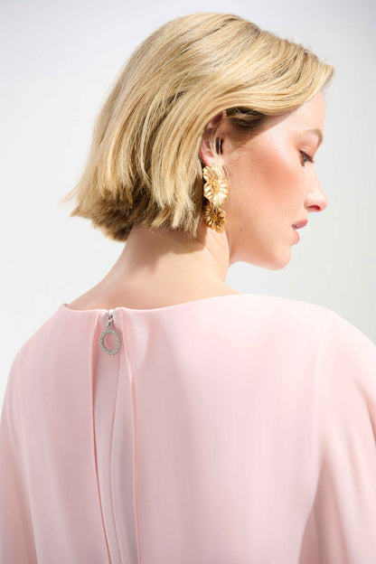 A-Line Dress with Chiffon Overlay